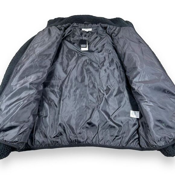 INC International Concepts Sherpa Jacket Mens Size Large L Black Full Zip Fleece - Picture 7 of 12